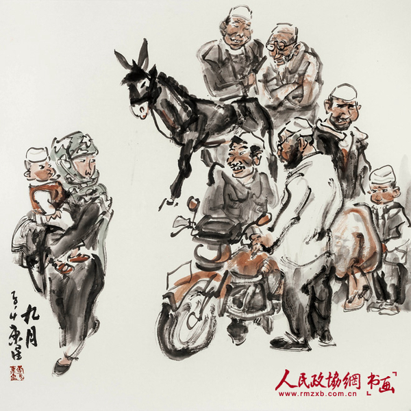 《九月》紙本水墨68×68厘米 2014年 李東星_副本