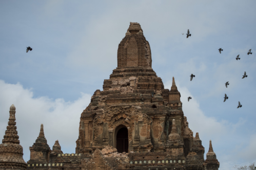 受損的Tayoke Pyay神廟。圖片：YE AUNG THU AFP Getty Images