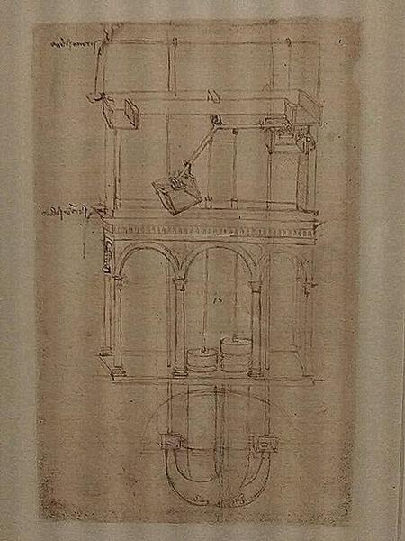 液壓泵及建筑制圖研究 達芬奇 約1487-1490