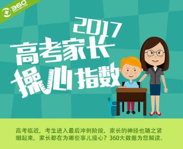 高考讓中國(guó)父母“操碎心” 360發(fā)布2017《高考家長(zhǎng)操心指數(shù)》