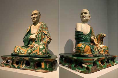 美國(guó)大都會(huì)博物館藏的兩尊羅漢像（資料圖）