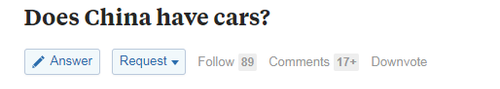 美網(wǎng)友提問中國(guó)有車嗎? 中國(guó)網(wǎng)友:提問前請(qǐng)先思考