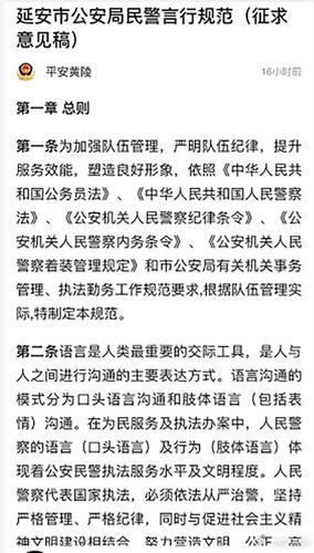 延安擬出臺警察規范:皮鞋必須锃亮 說話不超40分貝