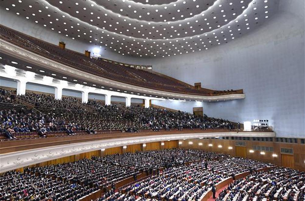 3月15日，第十三屆全國人民代表大會第二次會議在北京人民大會堂舉行閉幕會。 新華社記者 高潔 攝