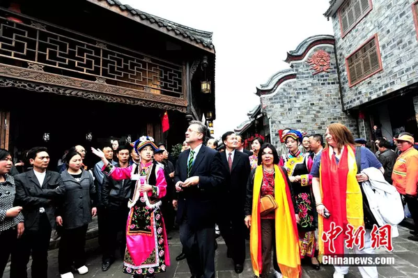 2011年4月19日，中國四川國際文化旅游節在汶川縣水磨鎮開幕。中新社記者 安源攝