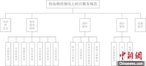 圖為《傳染病疫情線上問診服務規范》確立的標準框架。浙江省市場監管局供圖