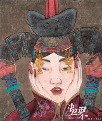 蒙古婦女系列1-45x55cm-蘇茹婭