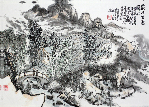 戴河生態圖 32×45cm 靳東