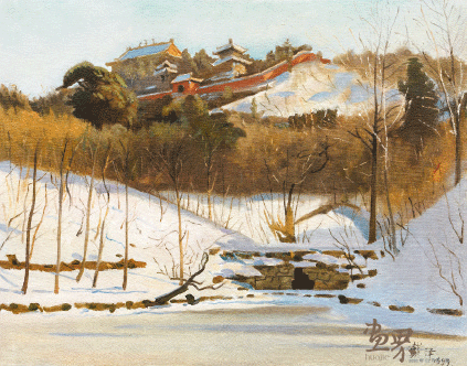 萬壽山的雪（布面油畫）60.6×47.2cm-1999年-戴-澤