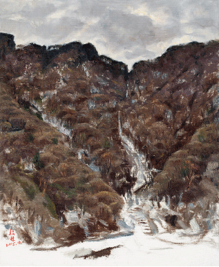 秦嶺初雪寫生（亞麻布油彩）73×60cm-2015年-曹新林