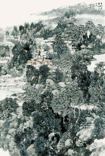 五指翡翠-綠水青山-180x124cm-2011年-吳東民