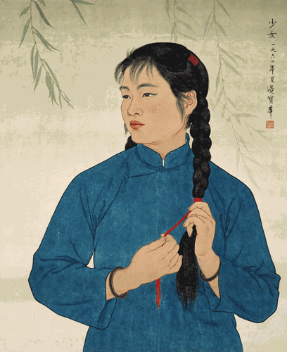 少-女-65x53cm-1962年-邊寶華