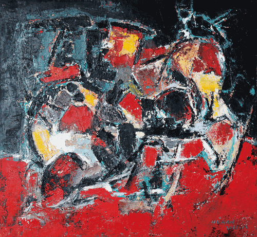 雄風·漢戰馬車-120x130cm.2015年-續鶴賢