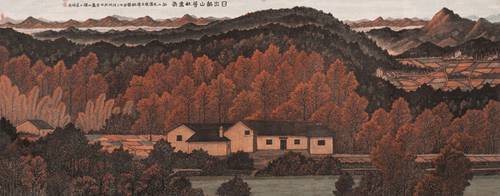 日出韶山層林盡染-367x144cm-2021年-崔曉東