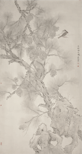 蒼松瑞石圖-90x180cm-張超