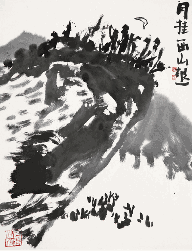 月掛西山-50×30cm--鄒本虹