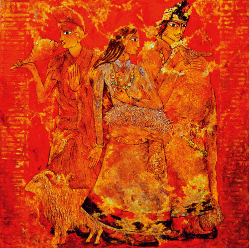 天長地久（油畫）150×150cm-1989年-徐-里-中國美術館收藏