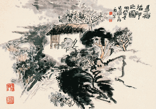 易齋制印圖（國(guó)畫(huà)）55×35cm--王-丹