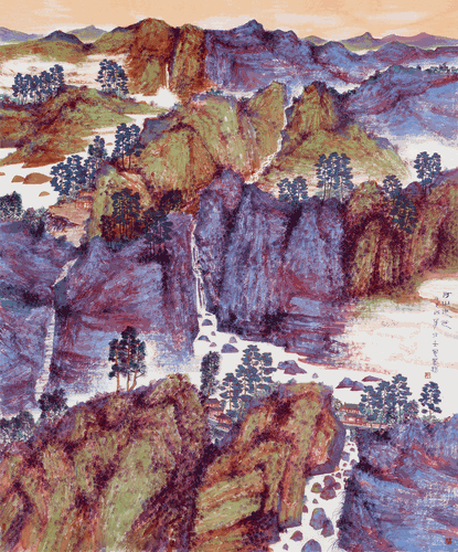 河山迤邐（國畫）240×200cm-2022年-牛克誠