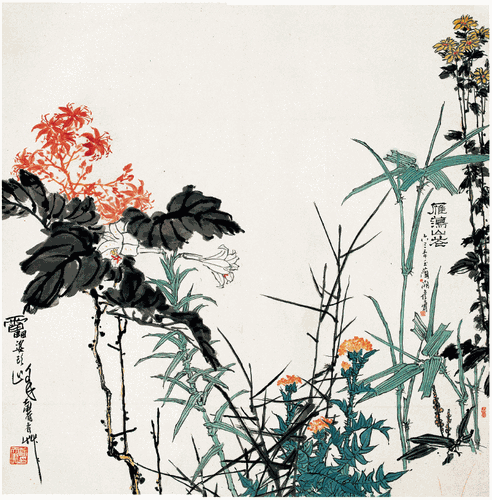 雁蕩山花圖（國畫）122×121cm-1963年-潘天壽