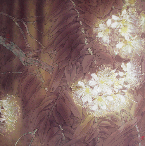 早春的記憶-之二（國畫）68×68cm-2009年-金-納